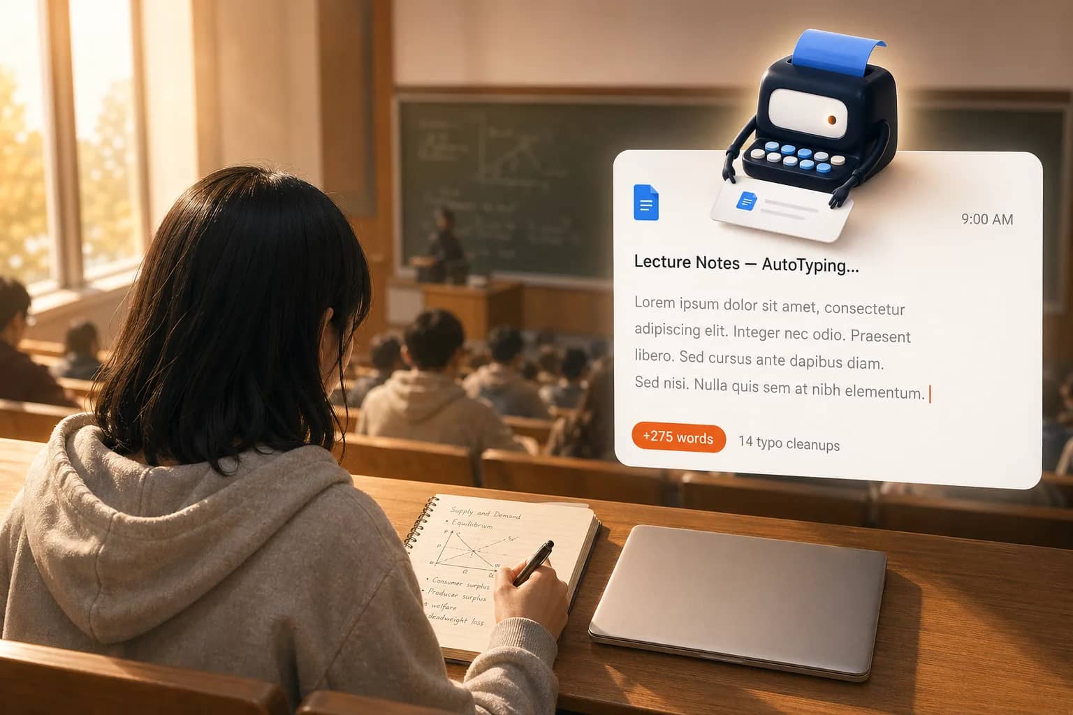 9:00 AM — You're in class